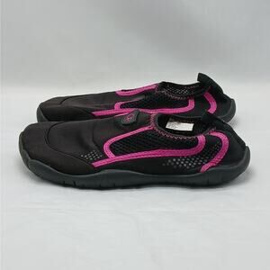Op Womens Water Shoes Size Medium 7-8 Black Pink Slip On Beach Sport Swimwear
